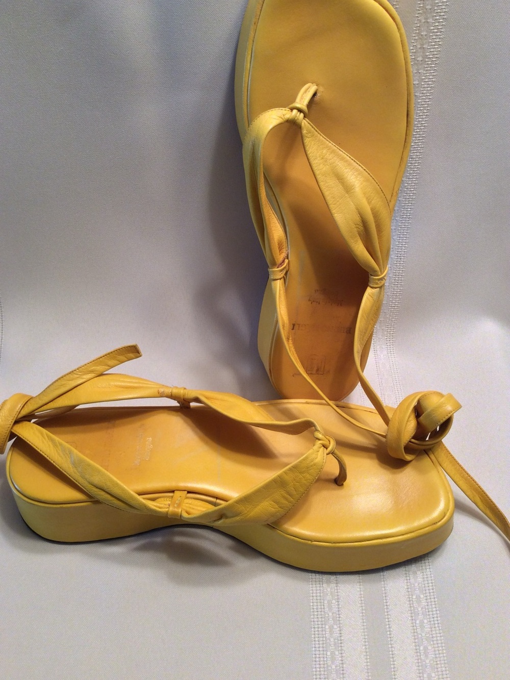 Maglie made in Italy sz 7 Women’s Yellow Lace-Up Platform Sandals